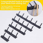 WEBI Coat Rack Wall Mounted,17-1/8 Inch Hooks for Hanging Coats,Heavy Duty Metal Hook Rail with 6 Double Dual Hooks Hanger Wall Mount for Purse Clothes Jacket Backpack Entryway,Black - Image 4