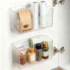 2 Pack Cabinet Door Organizer, Clear Storage Caddy, Adhesive Wall Mounted Organizer Bins, with Self Adhesive Tape, for Bathroom, Kitchen, Cabinet, Living Room by Unknown