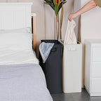 efluky Slim Laundry Basket, Narrow Laundry Hamper with Handles, Collapsible Dirty Clothes Hamper, Tall Laundry Bin for Laundry Room, Dorm and Bedroom, 19.8 Gallon (75L) Grey - Image 5