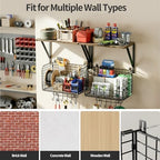 Housolution Garage Shelving Wall Mounted with Basket & Hook up to 154 LBS - Image 5