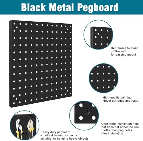 Peg Board Kit, Includes Pegboard and Accessories,with Hooks and Bins,Peg Board Wall Organizer for Office,Ornaments Display,Crafts Organization (129, Black) - Image 5