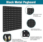 Peg Board Kit, Includes Pegboard and Accessories,with Hooks and Bins,Peg Board Wall Organizer for Office,Ornaments Display,Crafts Organization (129, Black) - Image 5
