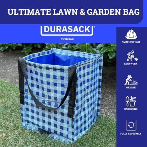 DURASACK Heavy Duty Storage Tote Bag 22-Gallon, Gingham Blue, Pack of 4 - Image 6