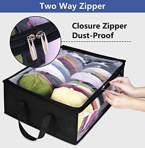 AOODA Wide Hat Storage for Baseball Caps, Large Capacity Hat Organizer for Closet Cap Holder Holds up to 40 Snapbacks, Black - Image 5