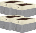 BALEINE 4 Pack Fabric Closet Storage Bins for Shelves, Linen Closet Organizers and Storage, Decorative Baskets for Organizing, Shelf, Clothes, Home, Office (Grey, 12"x8"x8") by BALEINE