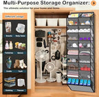 Kotkn 10-Tier Over the Door Shoe Organizer, 20 Pockets Holds 20-30 Pairs, Heavy-Duty Oxford Fabric with Hexagon Mesh for Boots & Sneakers-Dark Gray - Image 5