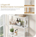 Over The Toilet Storage, Freestanding 3-Tier Bamboo Bathroom Shelves, Above Toilet Organizer for Home Washroom, Bathroom Decor (White) - Image 5