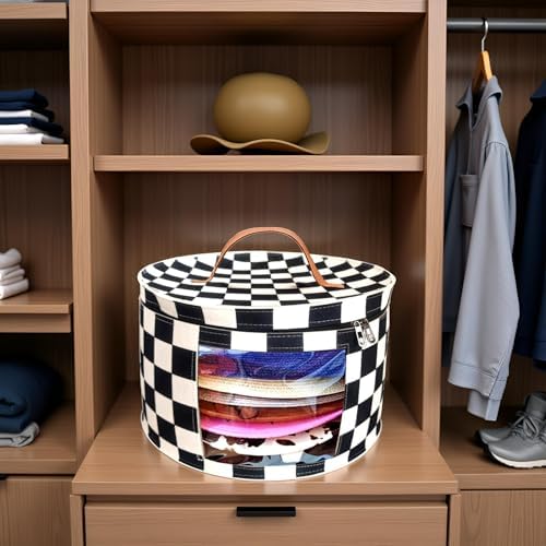 Hat Boxes for Women Storage 16.93" D*10.24" H Caps Carrier Case Organizer - Image 4
