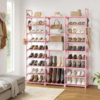 WOWLIVE 9 Tier 3-Column Shoe Rack, 50-55 Pairs Stackable Pink - Image 2