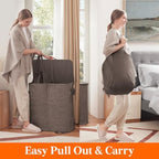Lifewit Double Laundry Hamper with Lid, Removable Laundry Bags, Brown - Image 4