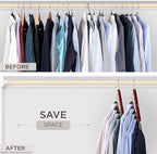 MORALVE Space Saving Hangers for Closet – 4 Pack European Beechwood 6-Tier Shirt Organizer with 360° Swivel Hook – Collapsible Clothes Hanger for Closet Organization (Hangers Not Included) - Image 3