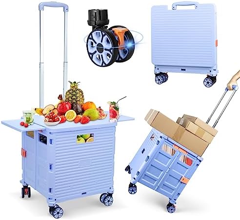 FELICON SELORSS Folding Utility Cart Portable Rolling Crate Handcart-Blue by FELICON