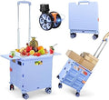 FELICON SELORSS Folding Utility Cart Portable Rolling Crate Handcart-Blue by FELICON