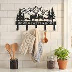 Deer Mountain Metal Key Holder Wall Mount Key Holder for Wall Rustic Cabin Decor Key Rack Hooks Hanger Woodland Wildlife Wall Art Entryway Organizer Housewarming Hunting Gifts - Image 3