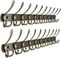 Dseap Coat Rack Wall Mount - 38” Long 10-Tri-Hooks Heavy Duty Coat Hanger Rail Wall Hooks for Hanging Coats Hats Clothing Clothes Purse Mudroom Entryway, Bronze, Pack of 2 by Dseap