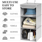 Simple Houseware 3 Shelf Hanging Closet Organizer, Gray | 360° Rotating Dual Hooks, Top Support Metal Frame - Image 5