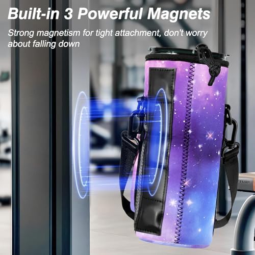 Nuovoware Magnetic Gym Bag, 25oz/32oz, Water Bottle Carrier, Starry Purple - Image 2