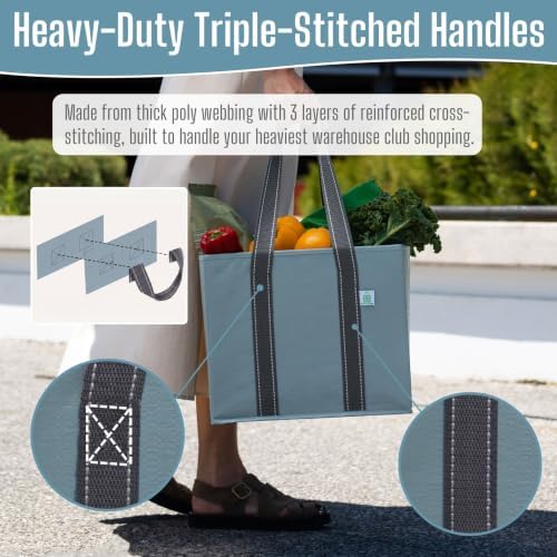VENO 3 Pack Heavy Duty Reusable Grocery Shopping Bags Utility Tote - Image 3