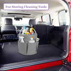 17L Collapsible Cleaning Supplies Caddy with Handle for Travel, Dark Gray - Image 6