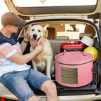 Samplife Hat Box,Hat Storage Box,Stackable Round Brim Hats Organizer Bag Container for Closet,Travel Hat Boxes for Women, Cowboy Hat Organizer, FoldableTravel Cap Boxes (05-Pink, 16.5" D x 10.5" H) - Image 7