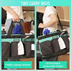 SCAVATA Wearable Cleaning Caddy Bag, Cleaning Caddy Supplies Organizer with Handle & Shoulder Straps for Housekeepers, Under Sink & Car Cleaning Tool Organizers with 4 Foldable Divider (Lake Blue) - Image 6