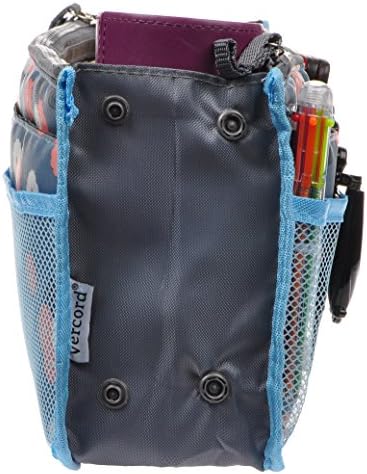 Vercord Purse Organizer Insert for Handbags Bag Organizers Inside Tote Pocketbook Women Nurse Nylon 13 Pockets Blue Flower Large - Image 4