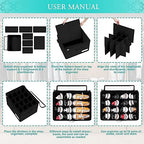 Luvhomee Shoe Storage Organizer, Fits 16 Pairs, Large Shoe Organizer Box for Closet, Clear Foldable Shoes Containers w/Bottom Support, Space Saving Shoe Cubby Storage Boxes w/Reinforced Handles, Black - Image 6