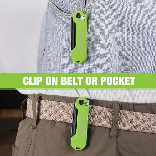 WORKPRO 2PCS EDC Folding Utility Knife, Mini Box Cutter with Quick Open Axis Lock, Quick Change Blade Razor Knife, Foldable Small Pocket Knife with Belt Clip, 2 Packs with 10 Extra Blades - Image 6
