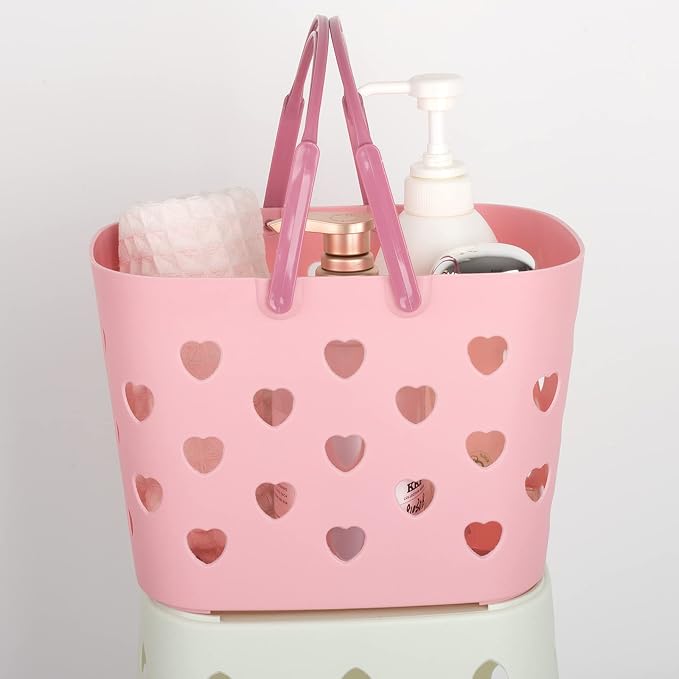Portable Shower Caddy with Handle Plastic Shower Basket Organizer, Pink - Image 6