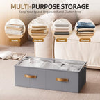 4 Pack Under Bed Storage Bins,10 Inch Tall, Light Gray, 31.5x15.8x10 inch - Image 4