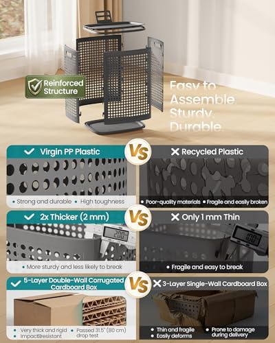 SONGMICS Laundry Hamper with Lid, 75 L Ventilated Basket, Cutout Handles - Image 6