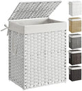 SONGMICS Laundry Hamper with Lid, 23.8 Gal (90 L) Synthetic Rattan,Foldable by Unknown