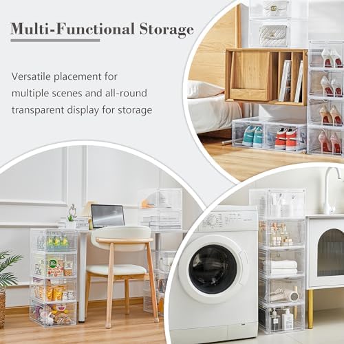 LXLXXL 9 Pack Storage Bins with Lids, 19 Qt Stackable Clear Storage Box - Image 3