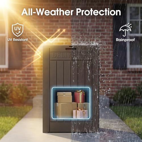 Greesum 52 Gallon Deck Box, Waterproof Storage Container, Dark Brown - Image 3