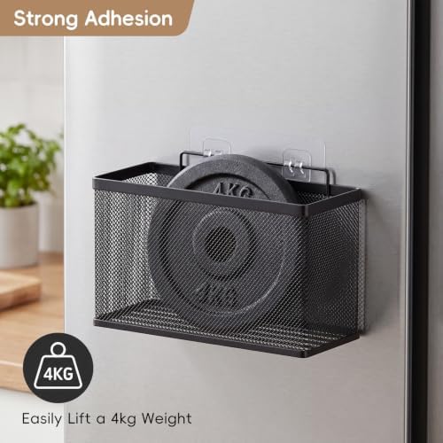 Adhesive Cabinet Door Organizer, 2 Pack Metal Baskets for Kitchen - Image 4