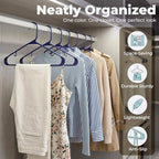HOUSE DAY Blue Plastic Hangers 120 Pack, Slim Space-Saving Clothes Hangers - Image 4