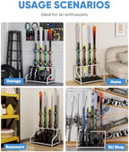 Mondazie Ski Storage Rack for Garage, 4 Pair White - Image 7