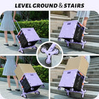 FELICON SELORSS Folding Utility Climber Cart Portable Rolling Crate-Purple - Image 3