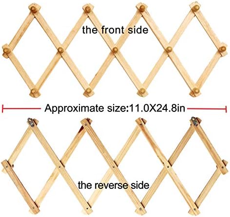 AMAPON Accordion Wall Hanger Expandable Coat Hat Rack 10 Peg Hook 2 Pack - Image 2