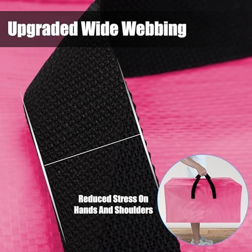 Cosy Family 12 Pack Heavy Duty Extra Large Moving Bags with Backpack Straps - Strong Handles & Zippers, Storage Totes For Space Saving, Fold Flat, Alternative to Moving Box, Pink - Image 2