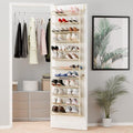 Whitmor 36 Pair Over The Door Shoe Organizer, 12 Tier Hanging Shoe Organizer, Heavy Duty Metal & Mesh Shoe Holder, Hanging Shoe Rack for Closet Organizer & Storage, 74"H x 21.7"W x 7.5"D, Beige by Whitmor