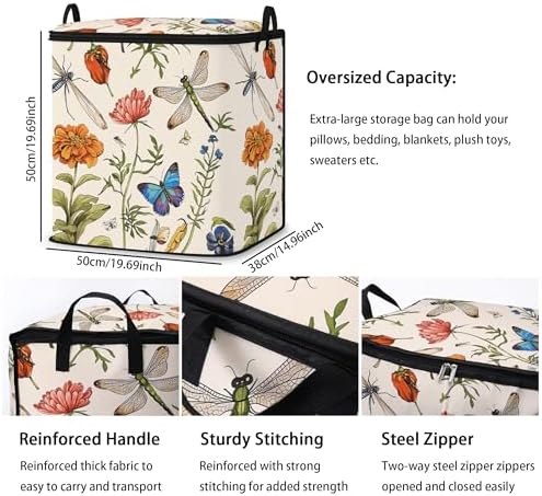 2pcs storage bags for bedding,blanket organizer with zipper 95L - Image 3