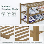 Smiry Bamboo Shoe Rack, 14 Vertical Slats, 6 Tier - 26.8" Wide, Walnut - Image 3