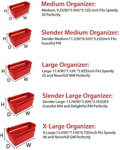 LEXSION Felt Purse Organizer Insert, Tote Bag Shaper Dividers with 5 Sizes - Image 2