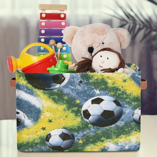 Soccer Balls Storage Basket Toy Storage Bins Collapsible Cube Organizer - Image 3