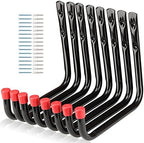 8 Pack Wall Mount Storage Hooks, 9.6IN Garage Utility Hanger for Ladder, Hold Chairs, Garden Tool, Hose, Bike by Unknown