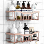 EUDELE Shower Caddy 2 Pack,Adhesive Shower Organizer for Home Decor&Kitchen Organizers,No Drilling,Rustproof Stainless Steel Bathroom Shelf Organizer by EUDELE