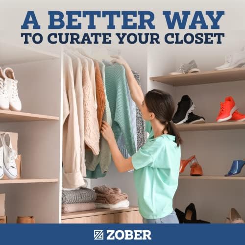 Zober Velvet Hangers 50 Pack - Ivory for Coats, Pants & Dress Clothes - Non Slip w/ 360 Degree Swivel, Holds up to 10 lbs - Strong Felt Hangers for Clothing | Slim velvet hangers with pants bar, felt hangers, flocked hangers, non slip hangers, coat han... - Image 6
