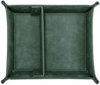 SITHON Valet Tray Desktop Storage Organizer, Removable 2 Compartments Catchall Tray Bedside Vanity Nightstand Caddy Holder Desk Storage Plate, Dark Green - Image 2