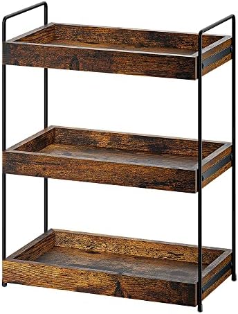3-Tier Wood Bathroom Counter Organizer, Kitchen Spice Rack by SANRETAHO